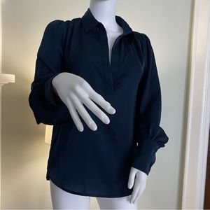 Navy Blouse Banana Republic